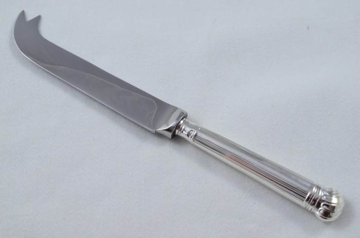 Antique Sheffield Sterling Silver Handled Cheese Knife Victorian Shell Pattern 1912 - Image 2