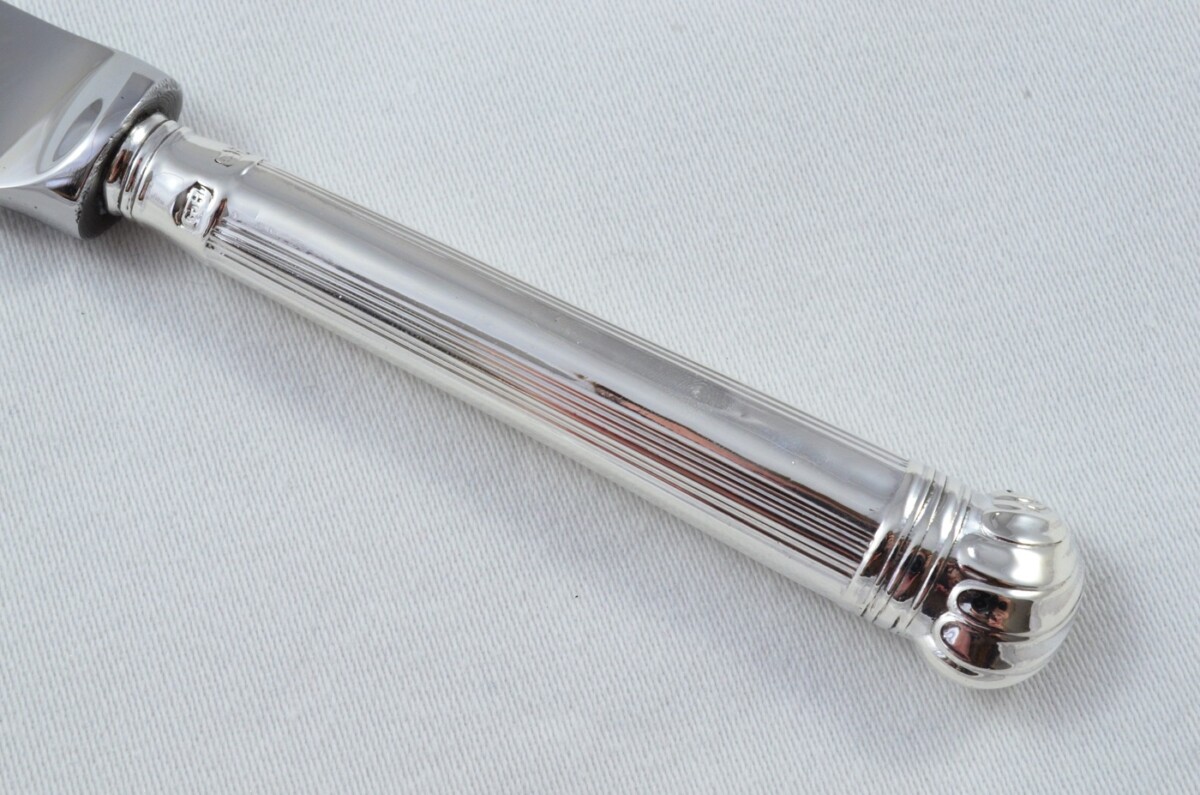 Antique Sheffield Sterling Silver Handled Cheese Knife Victorian Shell Pattern 1912 - Image 3