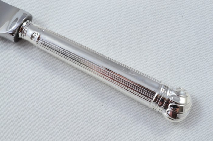 Antique Sheffield Sterling Silver Handled Cheese Knife Victorian Shell Pattern 1912 - Image 3