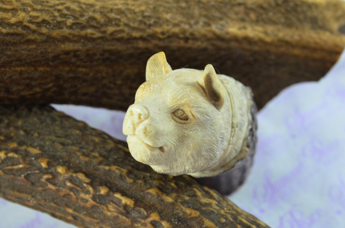 Dog Hand Carved Stag Antler Horn Knife Handle Hobbyist Make Your Own Knife! Made in Sheffield England - Image 3