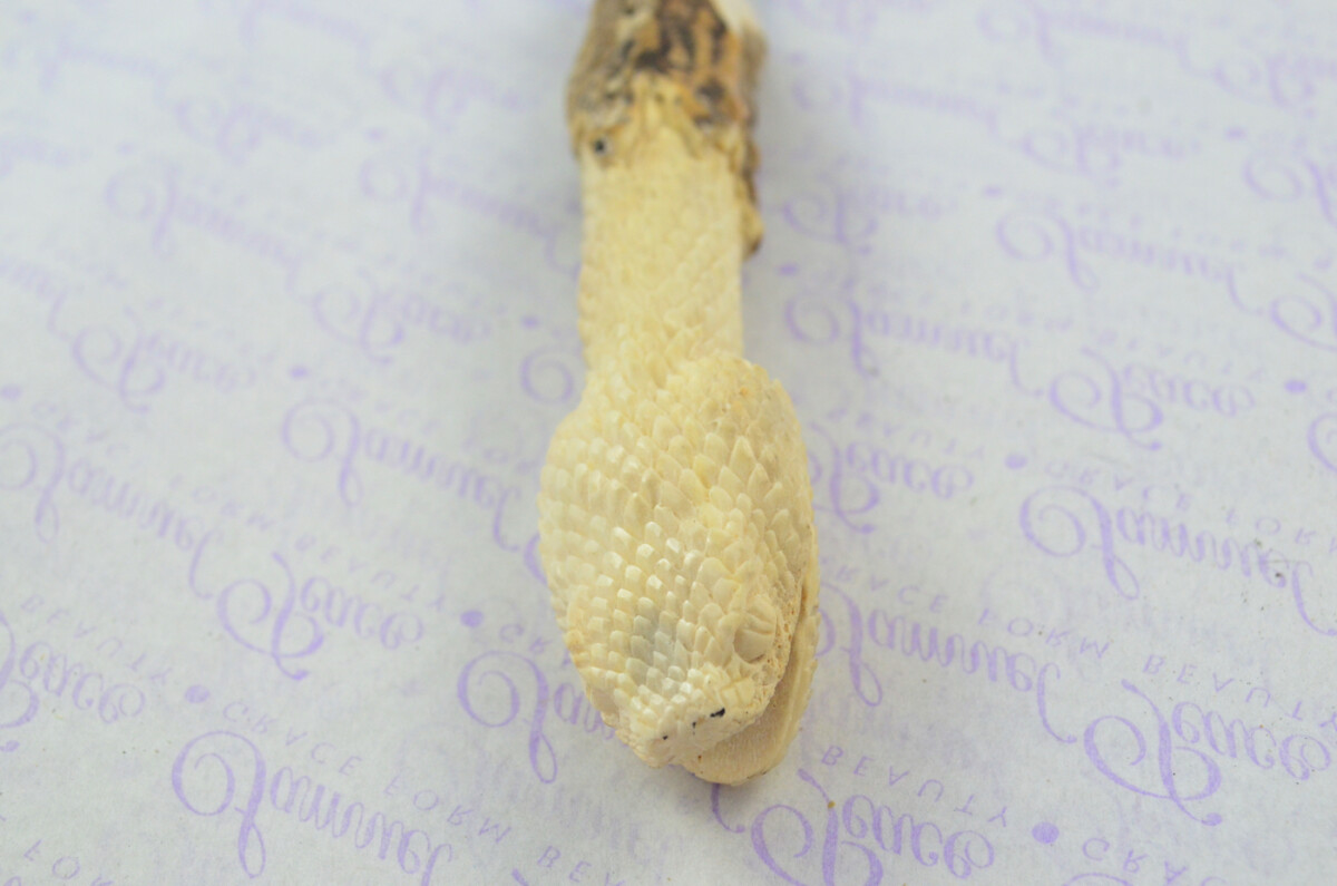 Amazing Bespoke Hand Carved Snakes Head Stag Horn Antler Handle Sgian Dubh Damascus Blade Sheffield England - Image 6