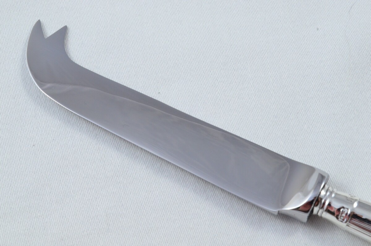 Antique Sheffield Sterling Silver Handled Cheese Knife Victorian Shell Pattern 1912 - Image 5