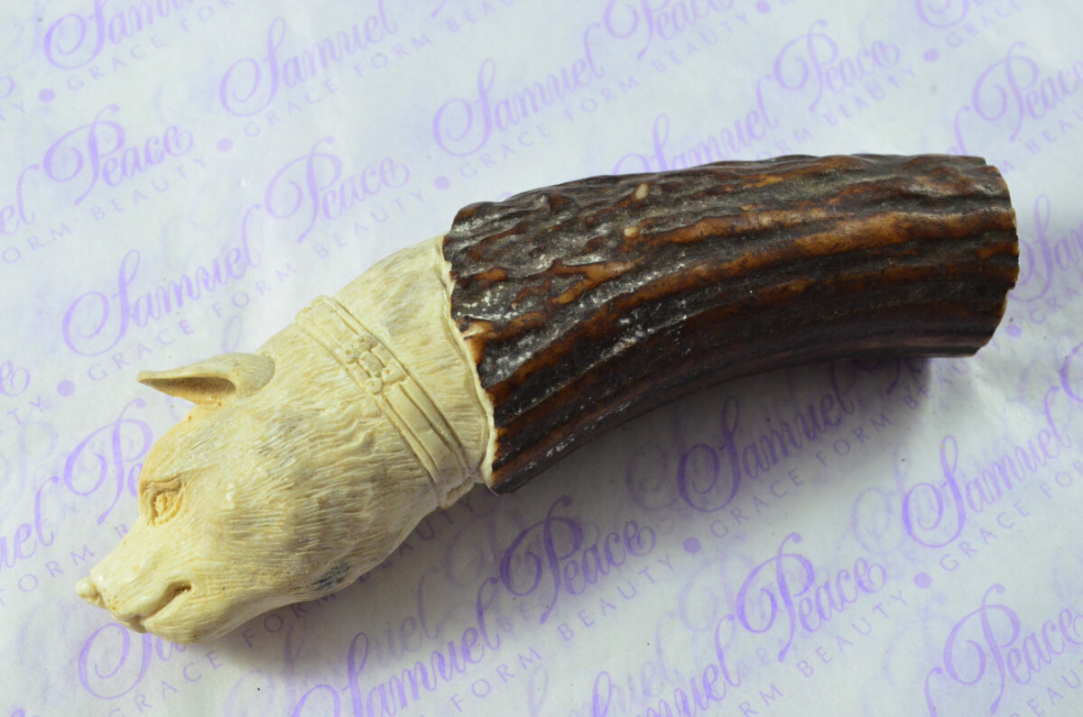 Dog Hand Carved Stag Antler Horn Knife Handle Hobbyist Make Your Own Knife! Made in Sheffield England - Image 5
