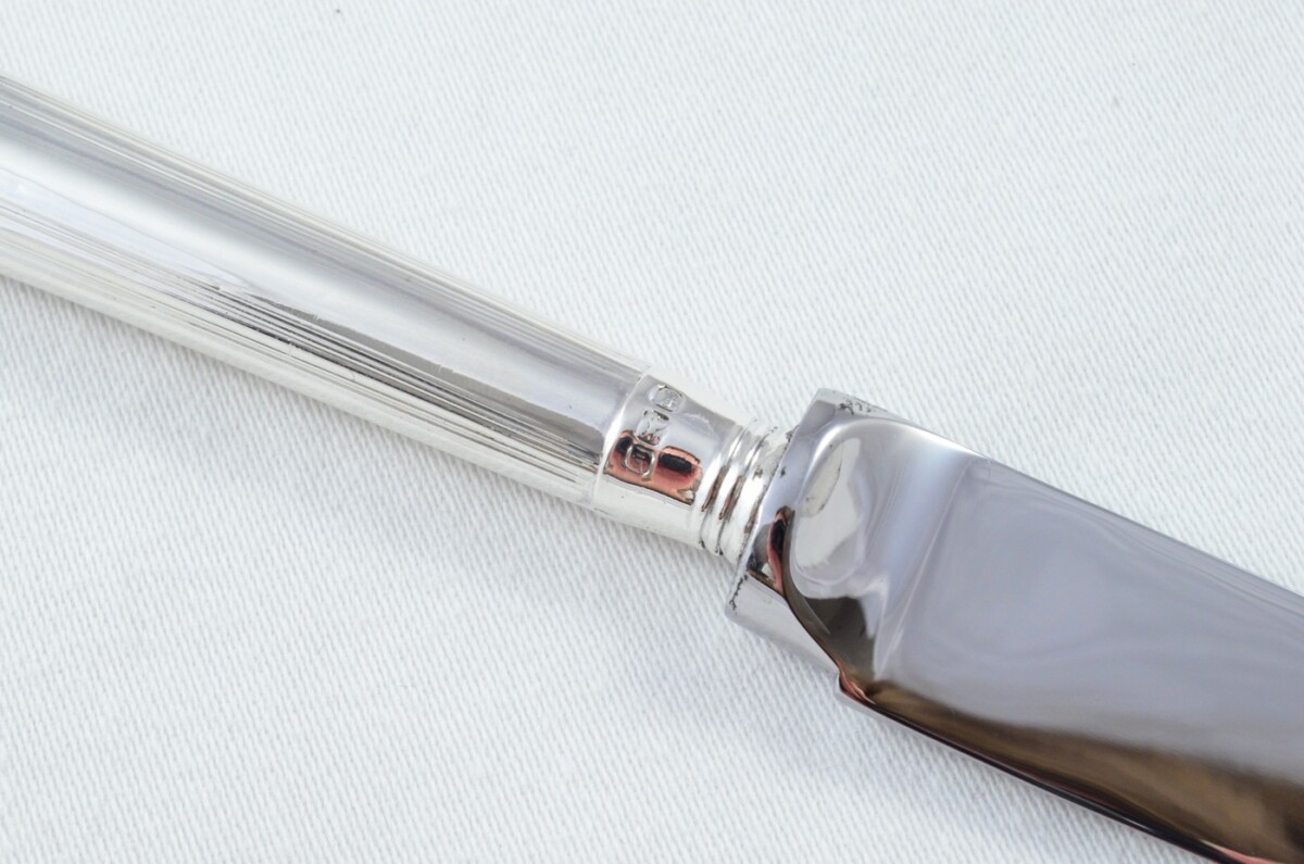 Antique Sheffield Sterling Silver Handled Cheese Knife Victorian Shell Pattern 1912 - Image 6