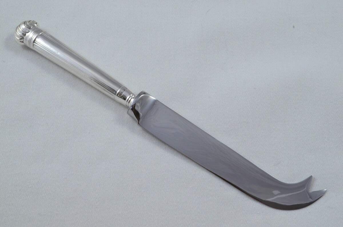 Antique Sheffield Sterling Silver Handled Cheese Knife Victorian Shell Pattern 1912 - Image 7
