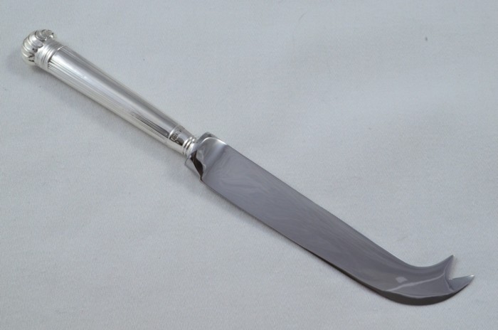 Antique Sheffield Sterling Silver Handled Cheese Knife Victorian Shell Pattern 1912 - Image 7