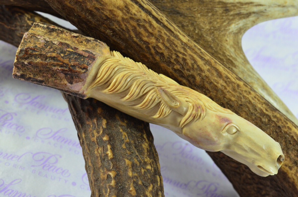 Horses Head Hand Carved Stag Antler Horn Knife Handle Hobbyist Make Your Own Knife! Made in Sheffield England - Image 4