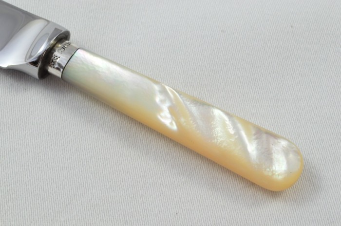 Walker & Hall Antique Sheffield Mother of Pearl Handled Cheese Knife 1920 - Image 3