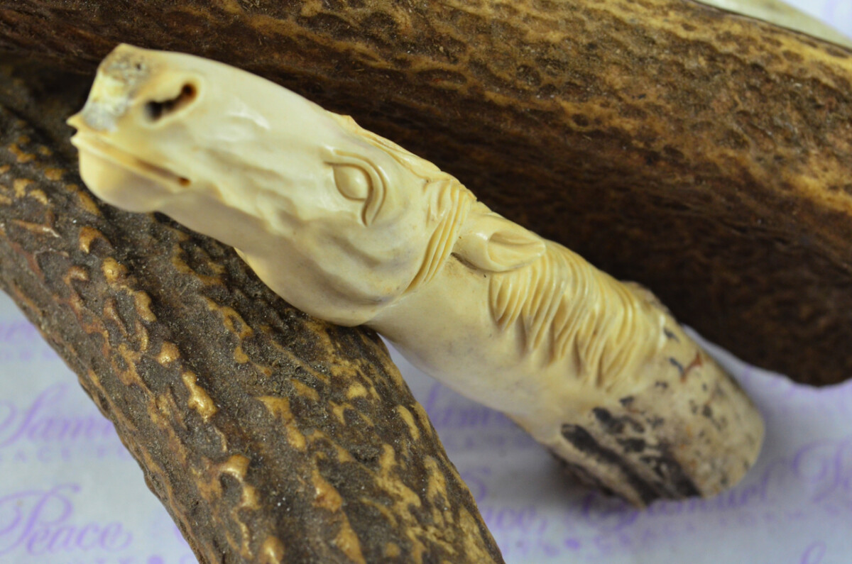 Horses Head Hand Carved Stag Antler Horn Knife Handle Hobbyist Make Your Own Knife! Made in Sheffield England - Image 3