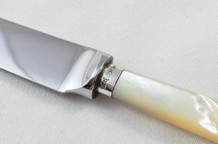 Walker & Hall Antique Sheffield Mother of Pearl Handled Cheese Knife 1920 - Image 4