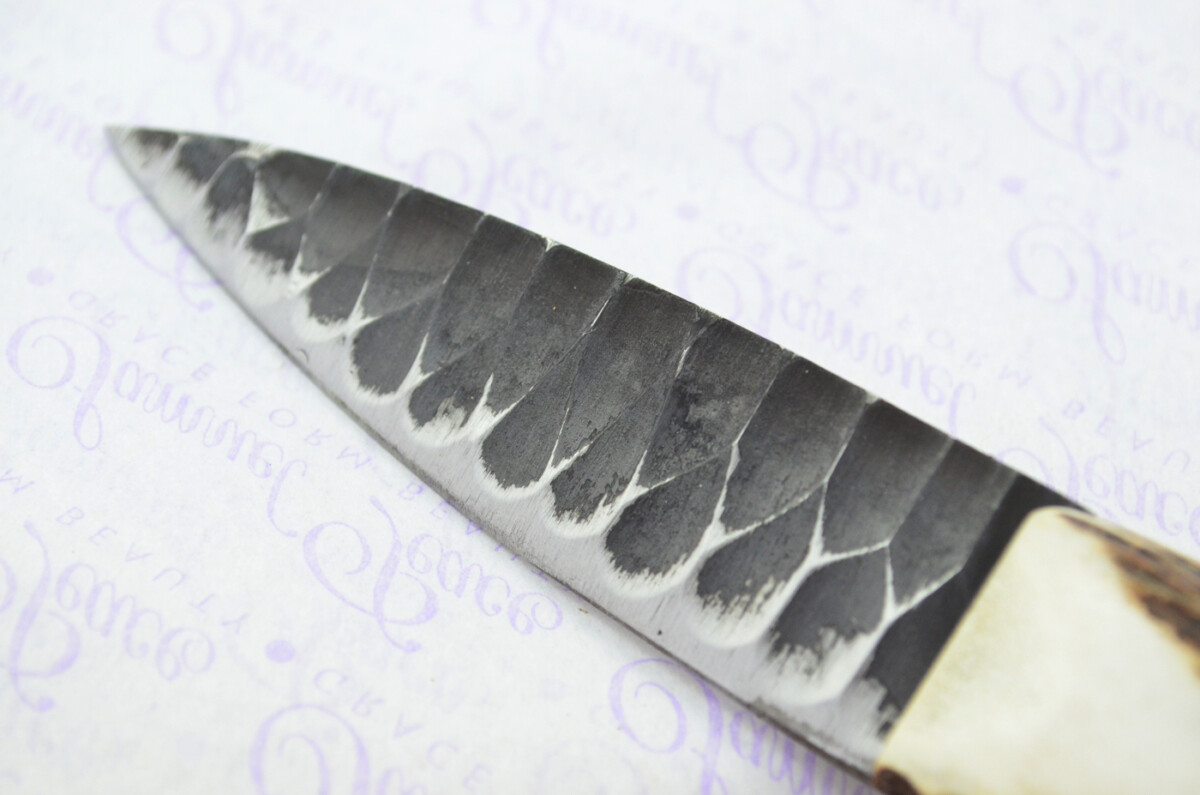 Amazing Bespoke Hand Carved Lion Stag Horn Antler Handle Sgian Dubh Hand Forged Carbon 01 Tool Steel Blade Sheffield England - Image 3