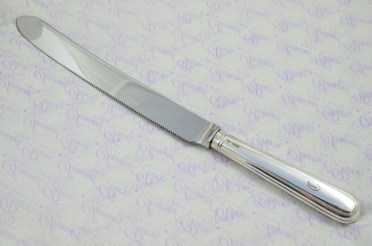 Old English Thread Pattern Sterling Silver Handled Wedding Cake Knife Gift Boxed 1945 - Image 2