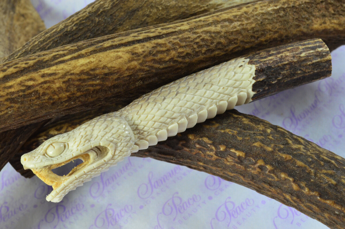 Viper Hand Carved Stag Antler Horn Knife Handle Hobbyist Make Your Own Knife! Made in Sheffield England