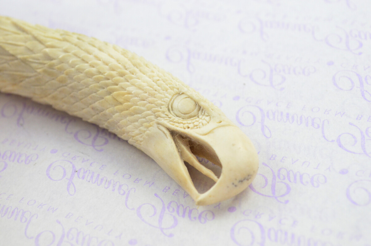 Amazing Bespoke Hand Carved American Eagle Stag Horn Antler Handle Sgian Dubh Damascus Blade Sheffield England - Image 5