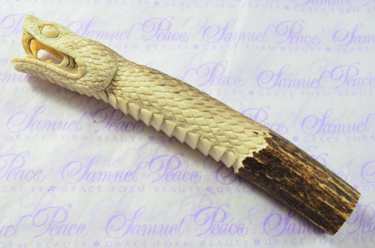 Viper Hand Carved Stag Antler Horn Knife Handle Hobbyist Make Your Own Knife! Made in Sheffield England - Image 5