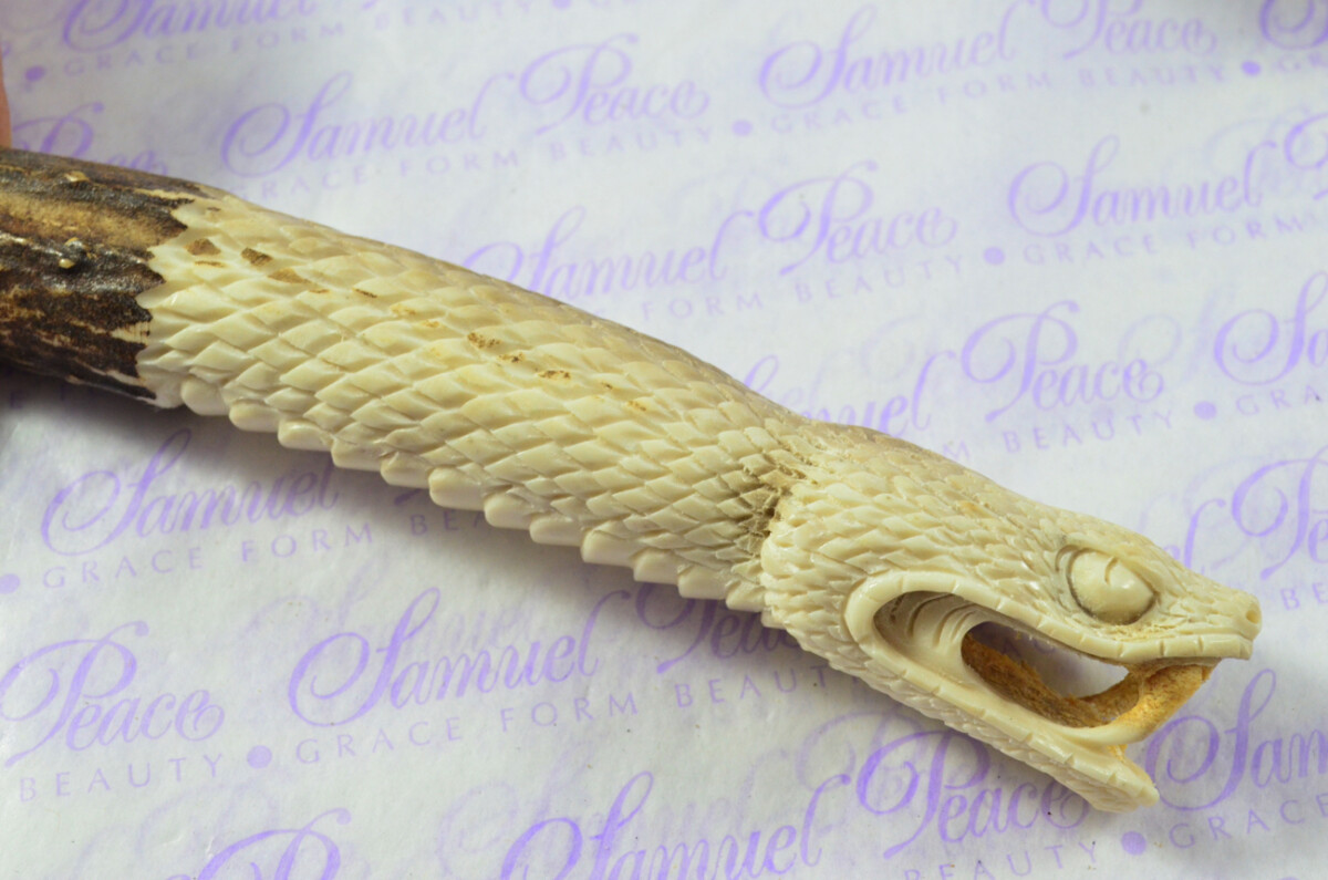 Viper Hand Carved Stag Antler Horn Knife Handle Hobbyist Make Your Own Knife! Made in Sheffield England - Image 6