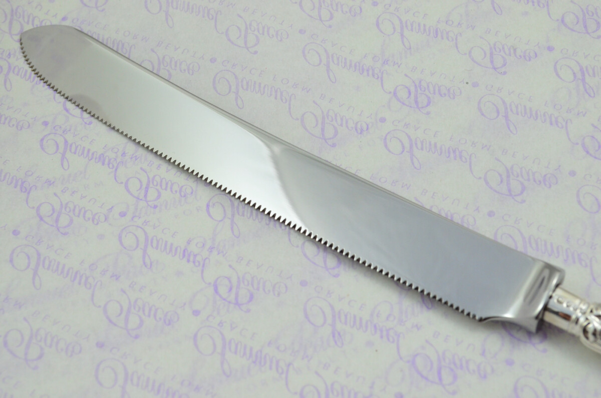 Grovebury Pattern Sterling Silver Handled Wedding Cake Knife Gift Boxed 1874 - Image 3