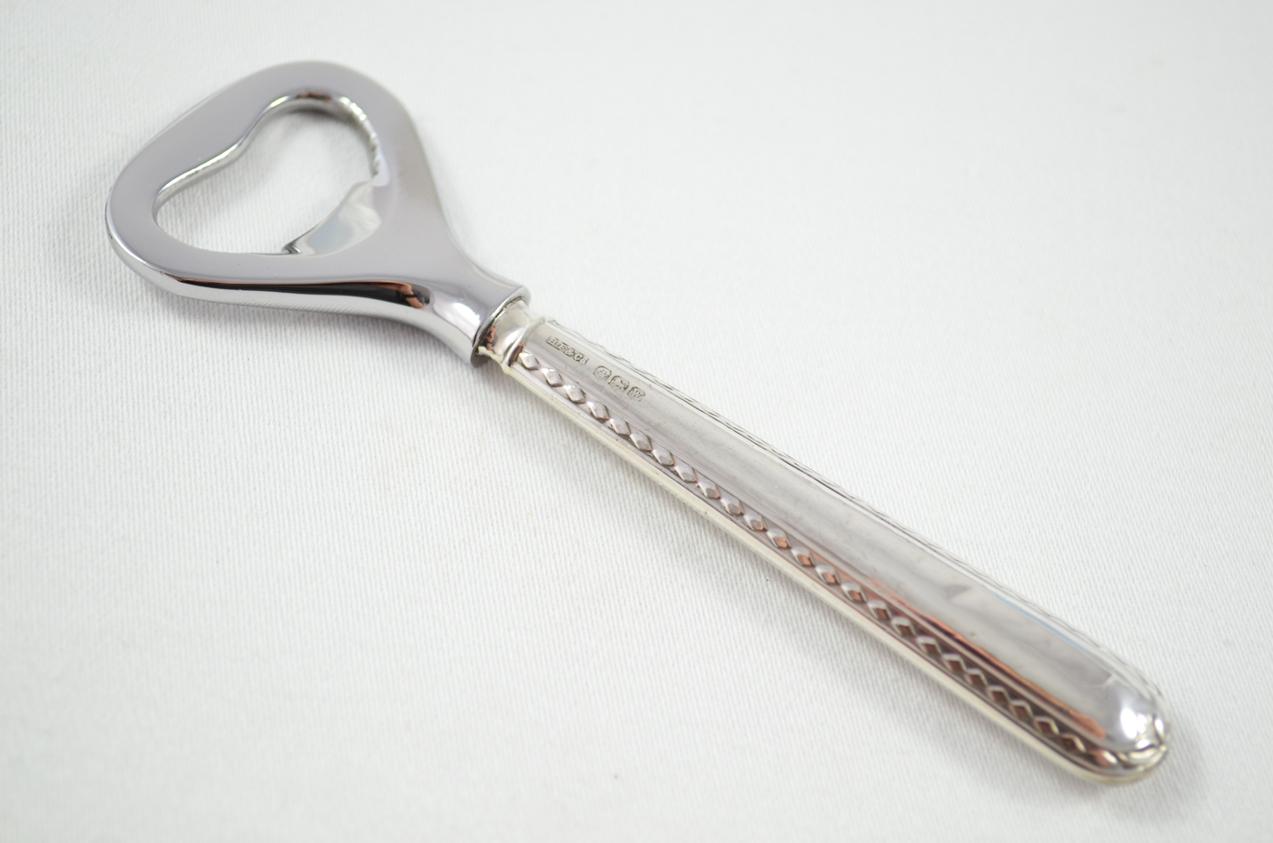 Boxed Harrison Fisher & Co Feather Edge Pattern Sterling Silver Bottle Opener Sheffield 1939 - Image 2