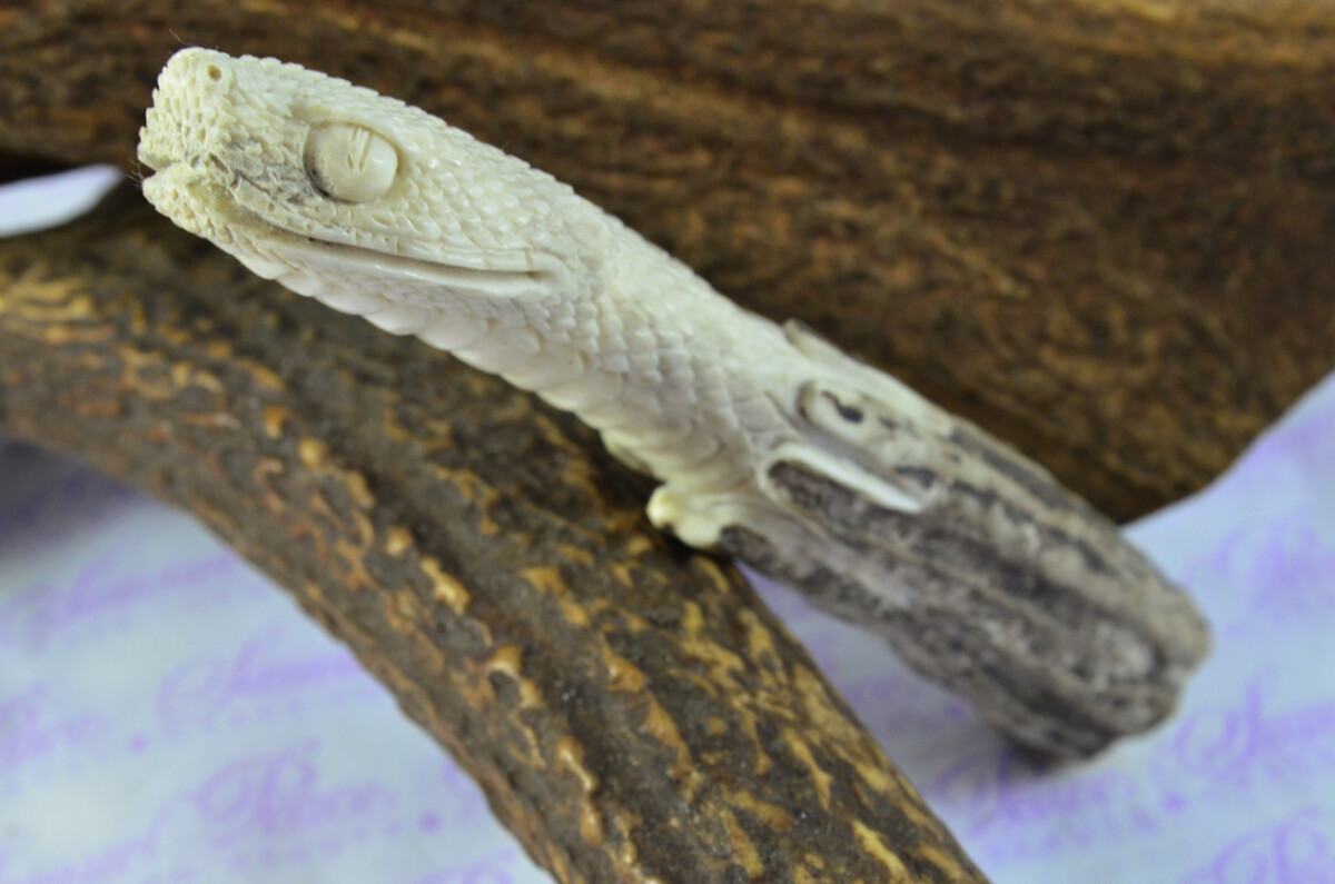 Python Hand Carved Stag Antler Horn Knife Handle Hobbyist Make Your Own Knife! Made in Sheffield England - Image 4