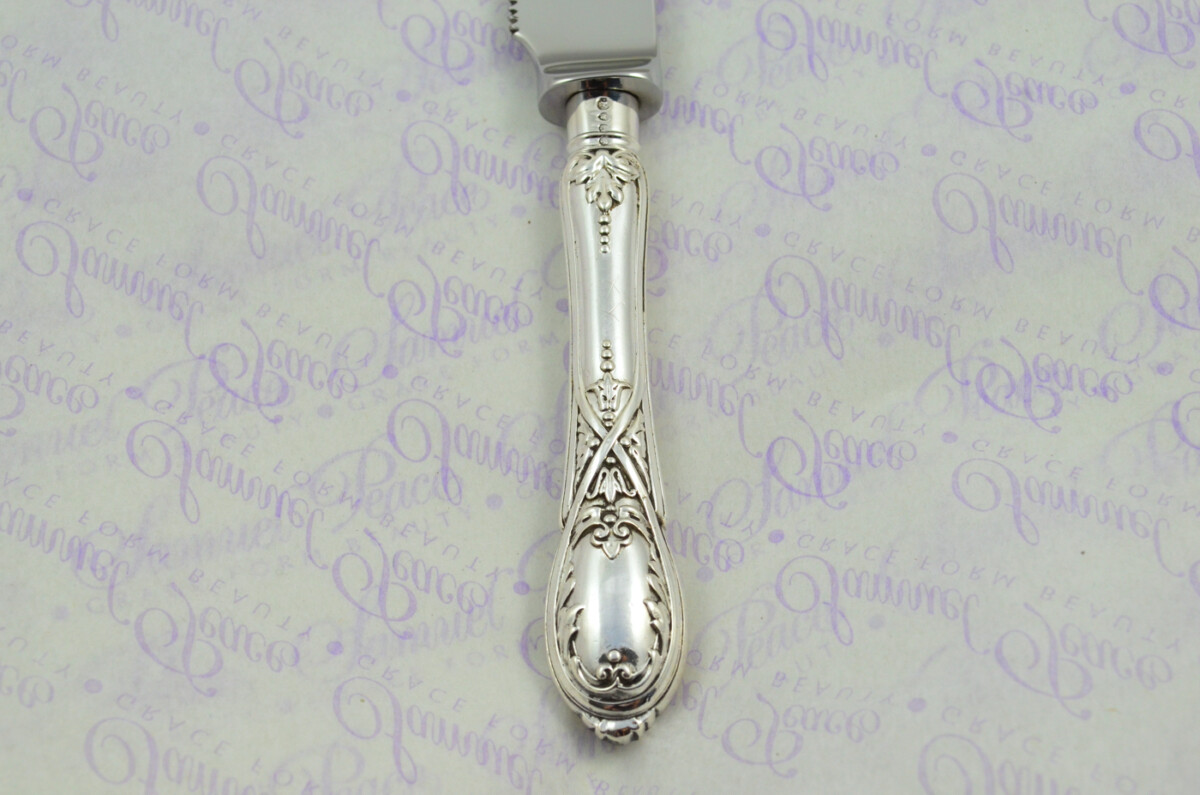 Grovebury Pattern Sterling Silver Handled Wedding Cake Knife Gift Boxed 1874 - Image 5