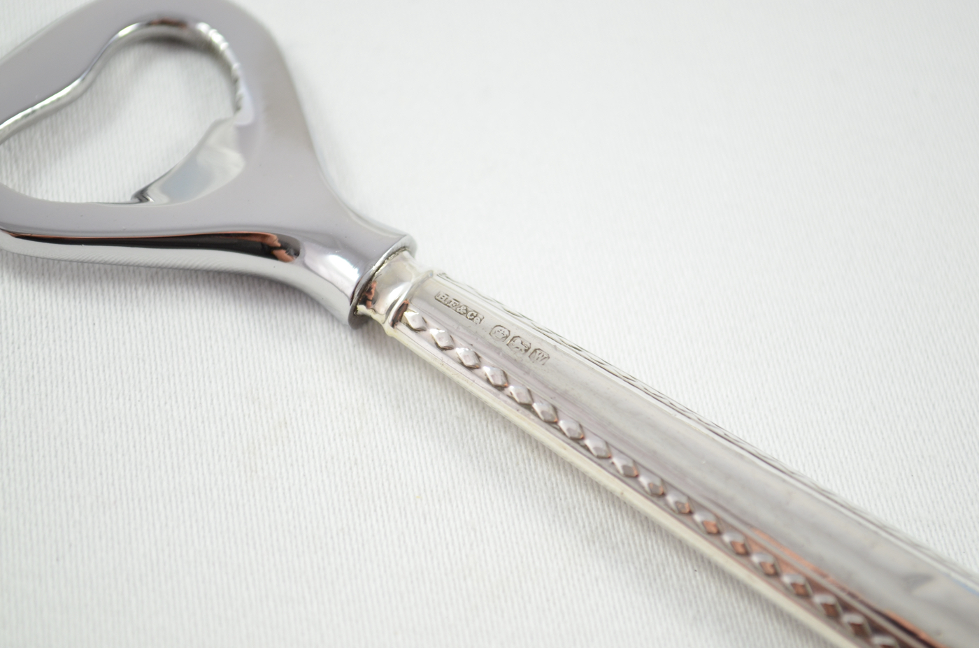 Boxed Harrison Fisher & Co Feather Edge Pattern Sterling Silver Bottle Opener Sheffield 1939 - Image 4