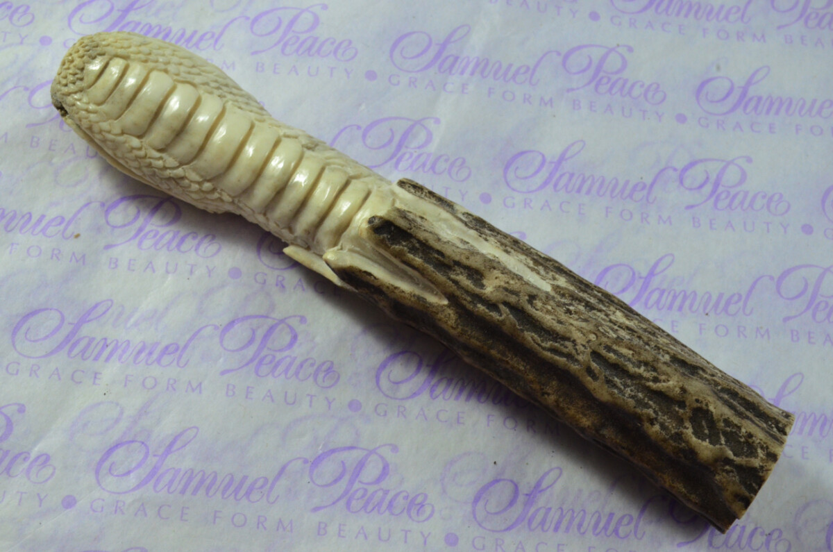Python Hand Carved Stag Antler Horn Knife Handle Hobbyist Make Your Own Knife! Made in Sheffield England - Image 5