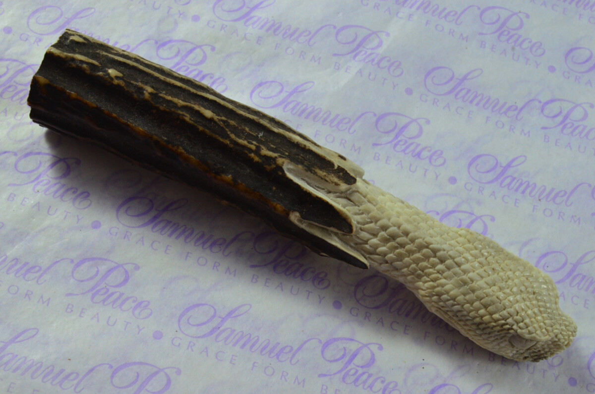 Python Hand Carved Stag Antler Horn Knife Handle Hobbyist Make Your Own Knife! Made in Sheffield England - Image 6
