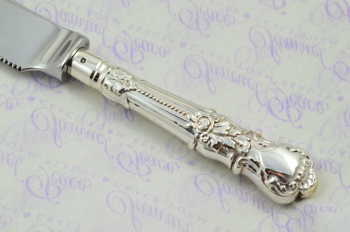 Ambassador Pattern Sterling Silver Handled Wedding Cake Knife Gift Boxed 1802 - Image 3