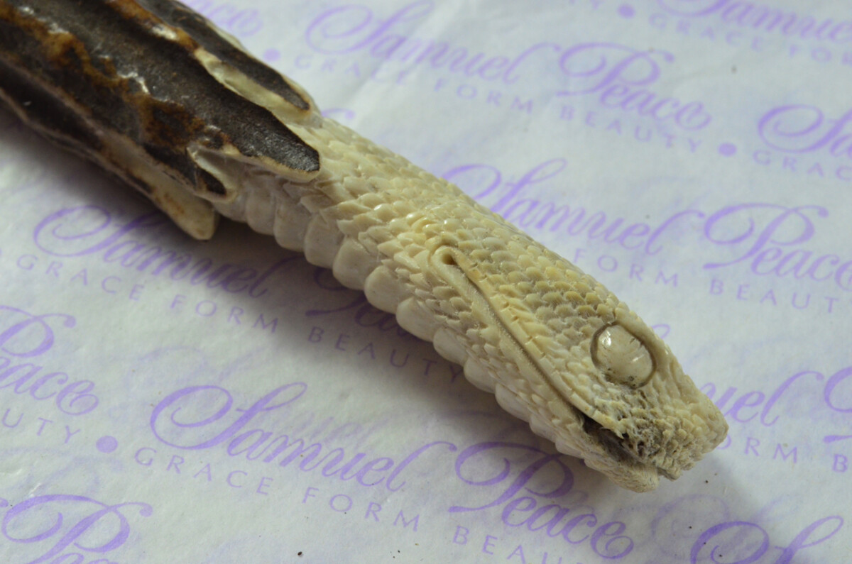 Python Hand Carved Stag Antler Horn Knife Handle Hobbyist Make Your Own Knife! Made in Sheffield England - Image 2