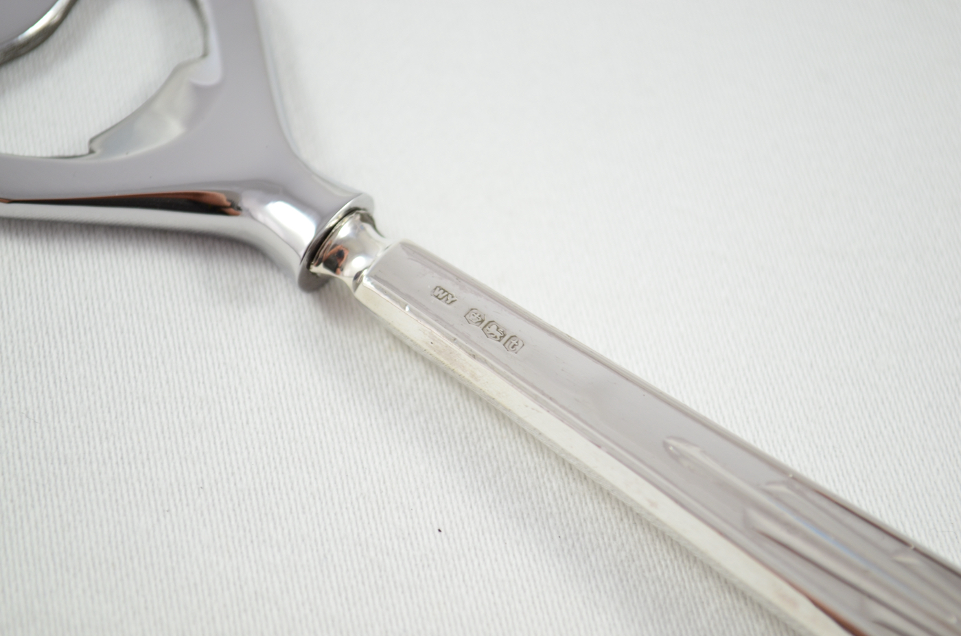 Boxed John Biggin Decco Pattern Sterling Silver Bottle Opener Sheffield 1918 - Image 4