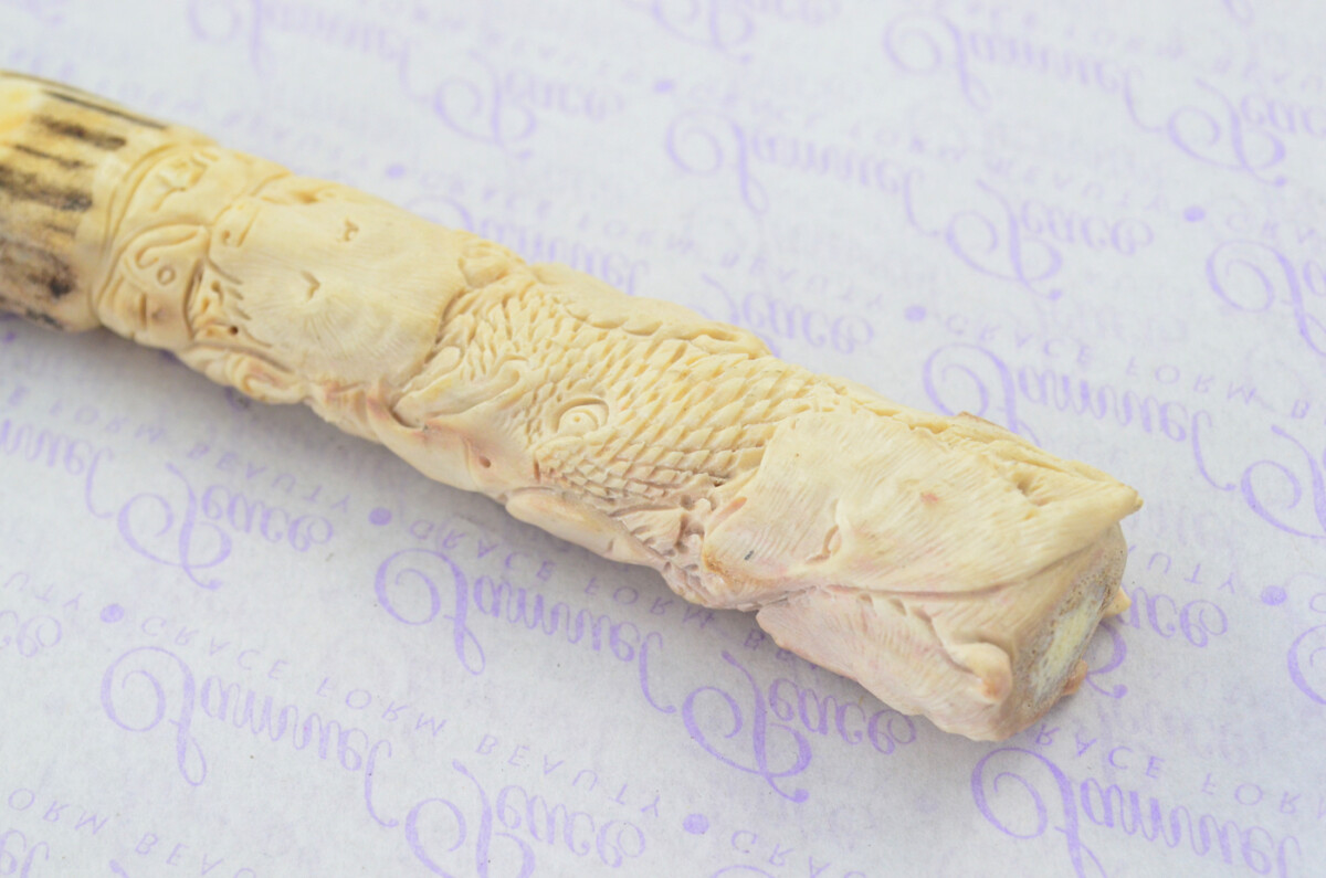 Amazing Bespoke Hand Carved American Indian Stag Horn Antler Handle Sgian Dubh Hand Forged Carbon 01 Tool Steel Blade Sheffield England - Image 4