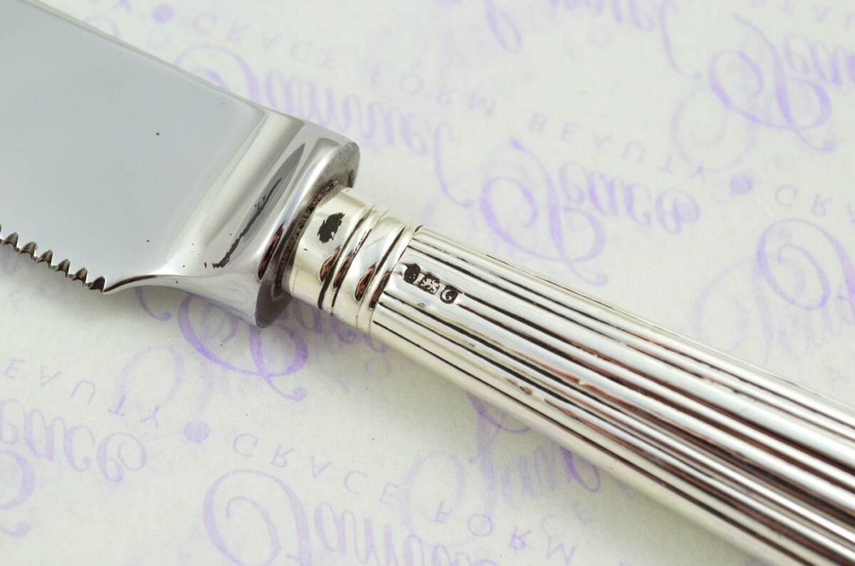 Panel Reed Pattern Sterling Silver Handled Wedding Cake Knife Gift Boxed 1802 - Image 5