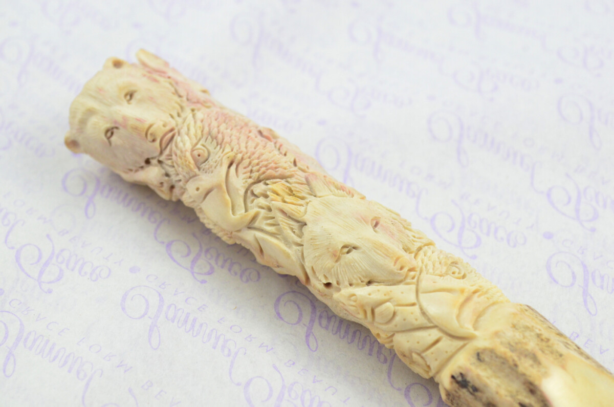 Amazing Bespoke Hand Carved American Indian Stag Horn Antler Handle Sgian Dubh Hand Forged Carbon 01 Tool Steel Blade Sheffield England - Image 7