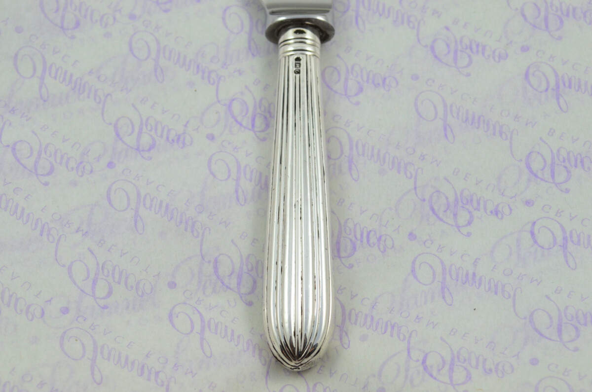 Panel Reed Pattern Sterling Silver Handled Wedding Cake Knife Gift Boxed 1802 - Image 7