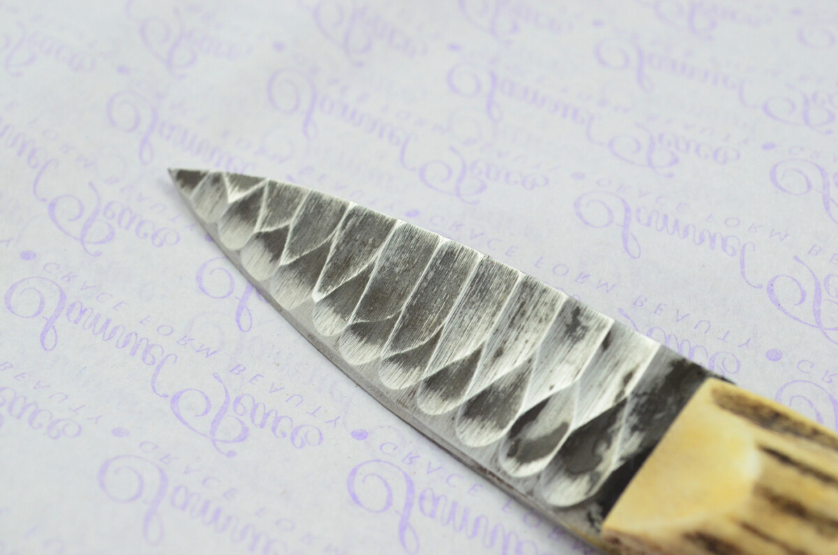 Amazing Bespoke Hand Carved American Indian Stag Horn Antler Handle Sgian Dubh Hand Forged Carbon 01 Tool Steel Blade Sheffield England - Image 5
