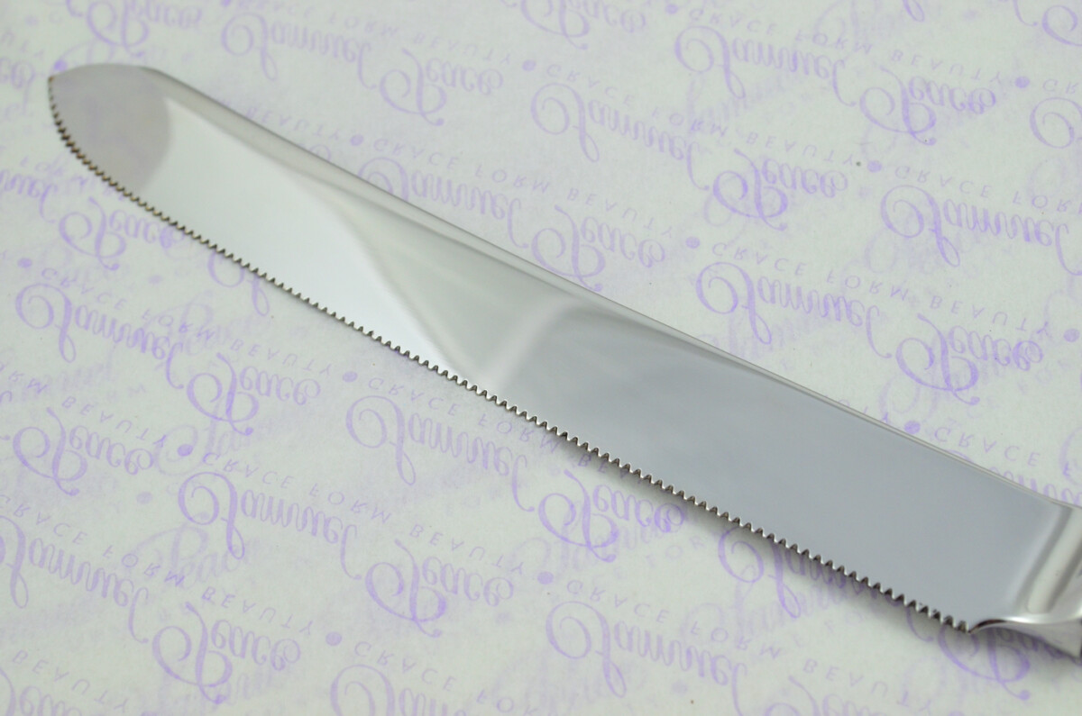 Panel Reed Pattern Sterling Silver Handled Wedding Cake Knife Gift Boxed 1874 - Image 4