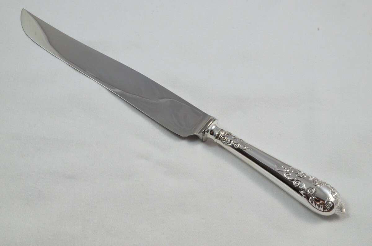 Charles II Pattern - 2 Piece Sterling Silver Carving Set by Willmotts Ltd - Sheffield 1976 - Image 9