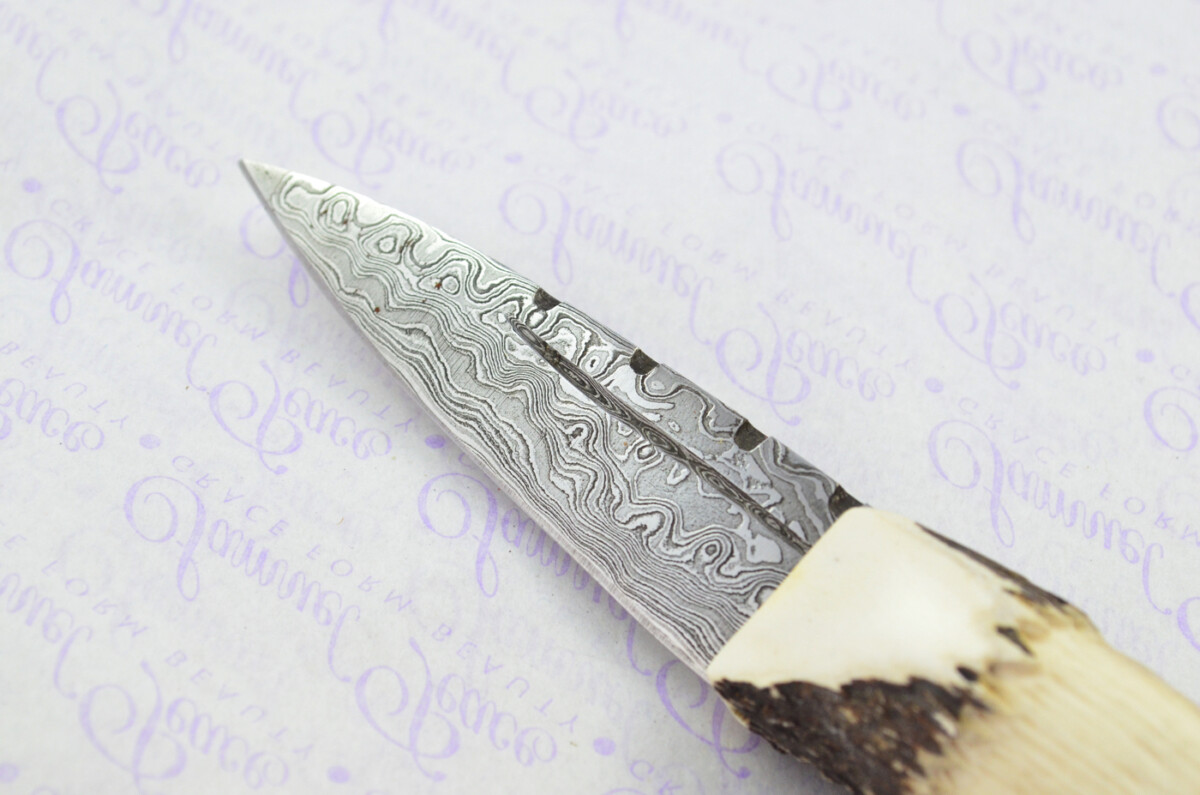 Amazing Bespoke Hand Carved Horse Stag Horn Antler Handle Sgian Dubh Damascus Blade Sheffield England - Image 4