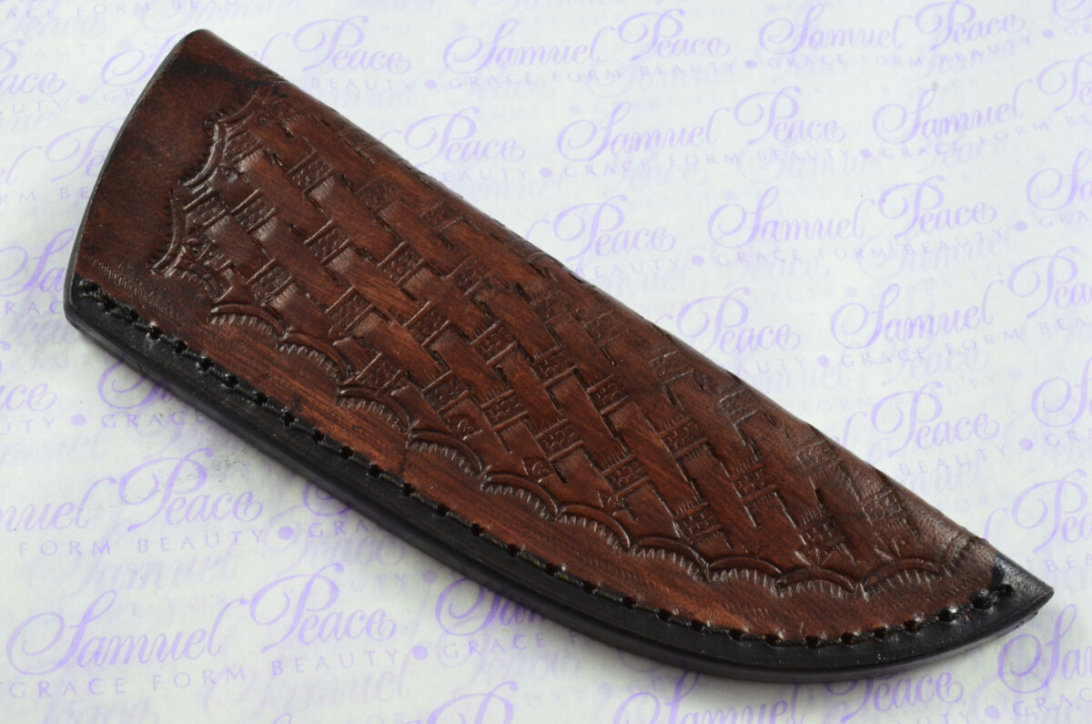 New Fantastic Hand Engraved Carbon 01 Tool Steel Hunting/Bowie Knife Rosewood Scales Unbelievable Piece Pristine inc Leather Sheath - Image 9