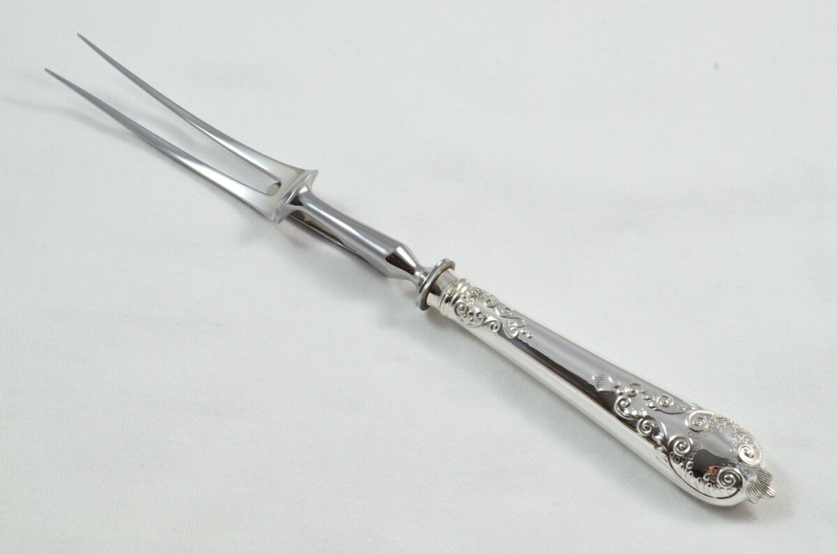 Charles II Pattern - 2 Piece Sterling Silver Carving Set by Willmotts Ltd - Sheffield 1976 - Image 6