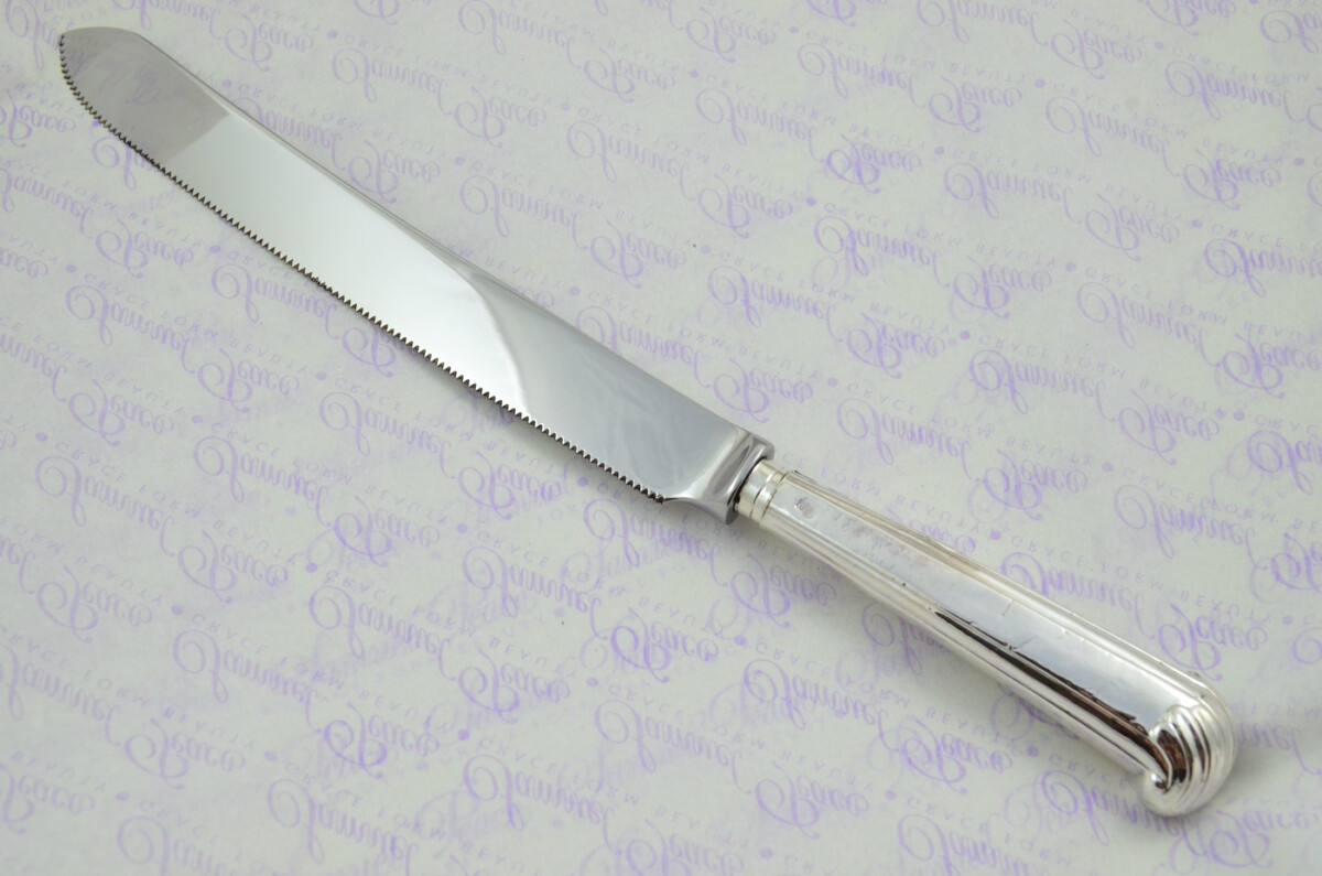 Scrollrosette Pattern Sterling Silver Handled Wedding Cake Knife Gift Boxed 1800 - Image 2