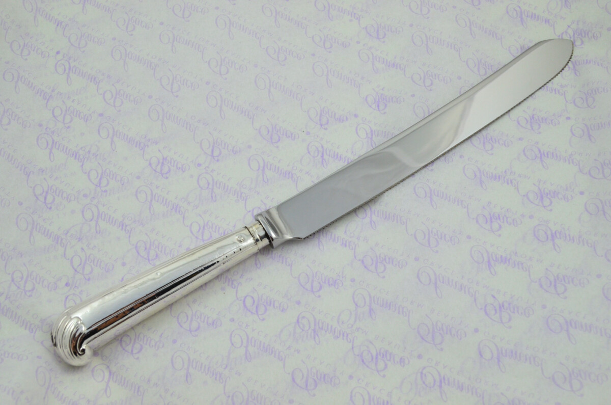 Scrollrosette Pattern Sterling Silver Handled Wedding Cake Knife Gift Boxed 1800 - Image 6