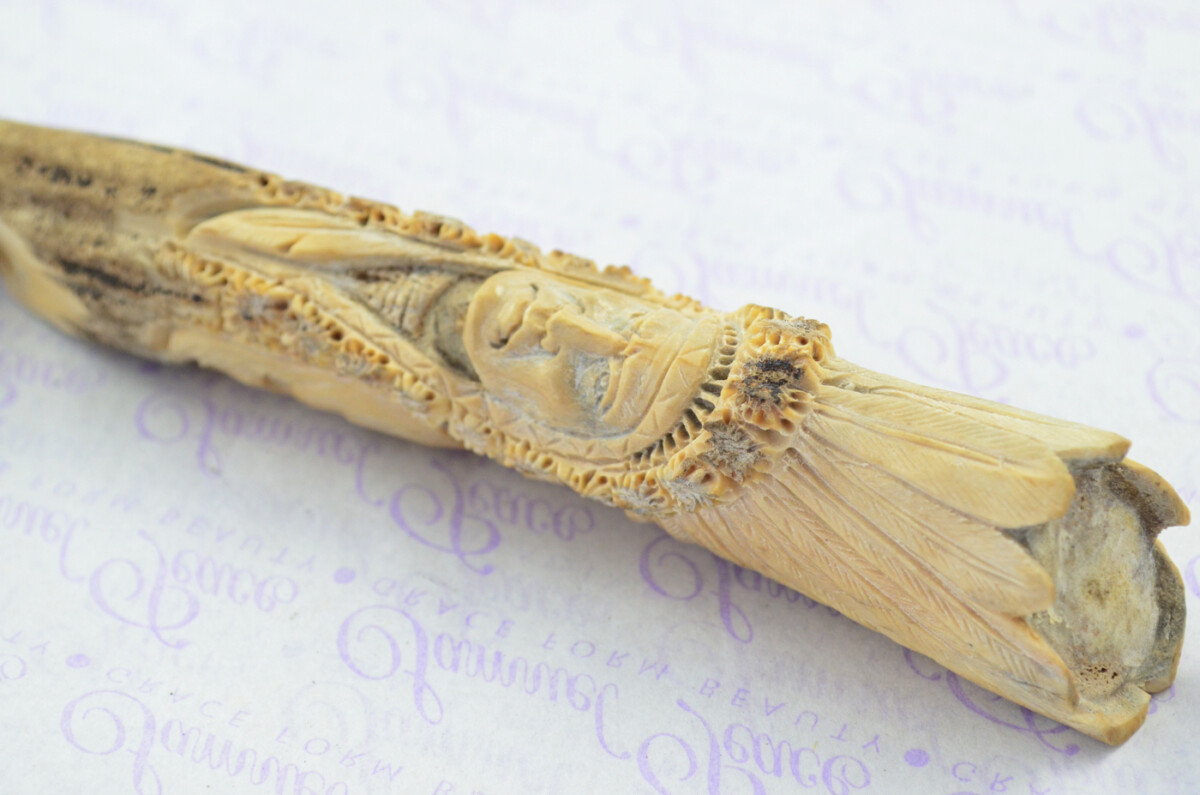 Amazing Bespoke Hand Carved American Indian Stag Horn Antler Handle Sgian Dubh Hand Forged Carbon 01 Tool Steel Blade Sheffield England - Image 6