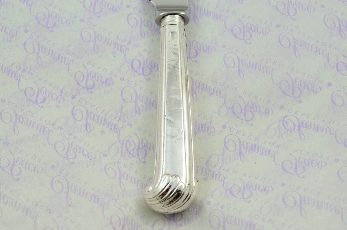 Scrollrosette Pattern Sterling Silver Handled Wedding Cake Knife Gift Boxed 1800 - Image 7