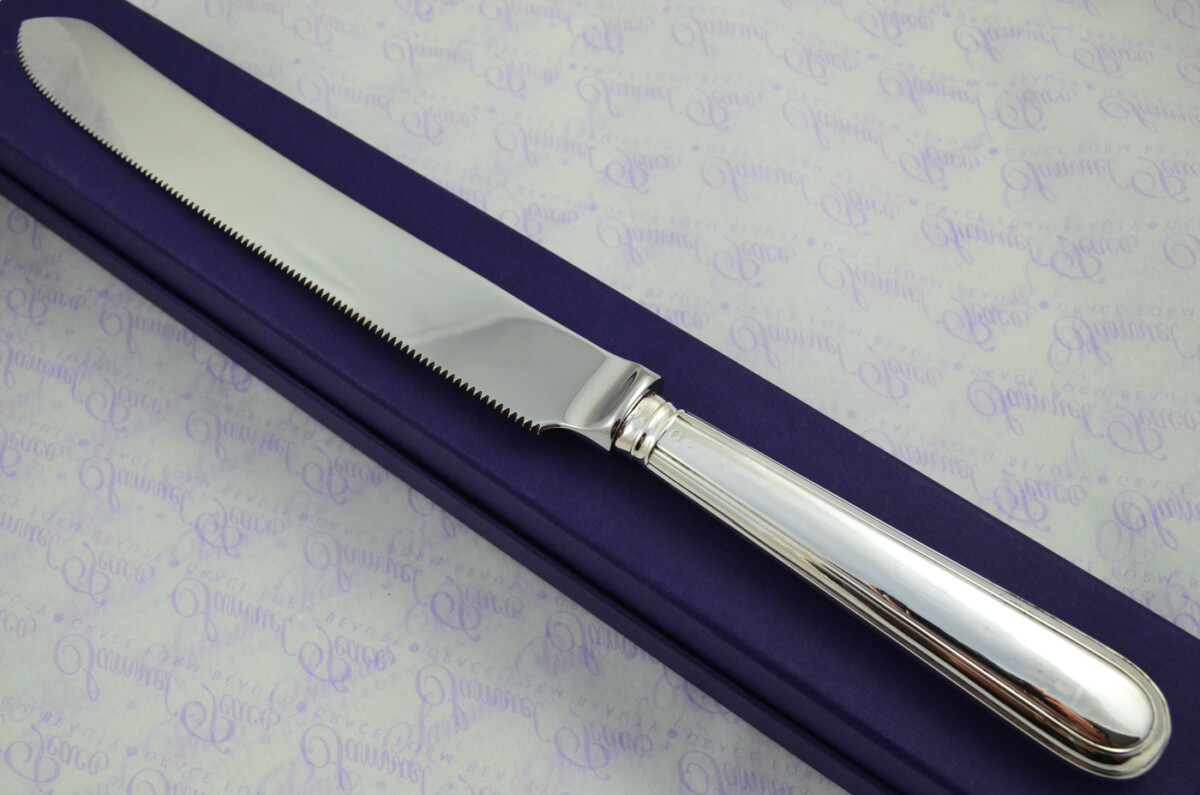 Old English Thread Pattern Sterling Silver Handled Wedding Cake Knife Gift Boxed 1817