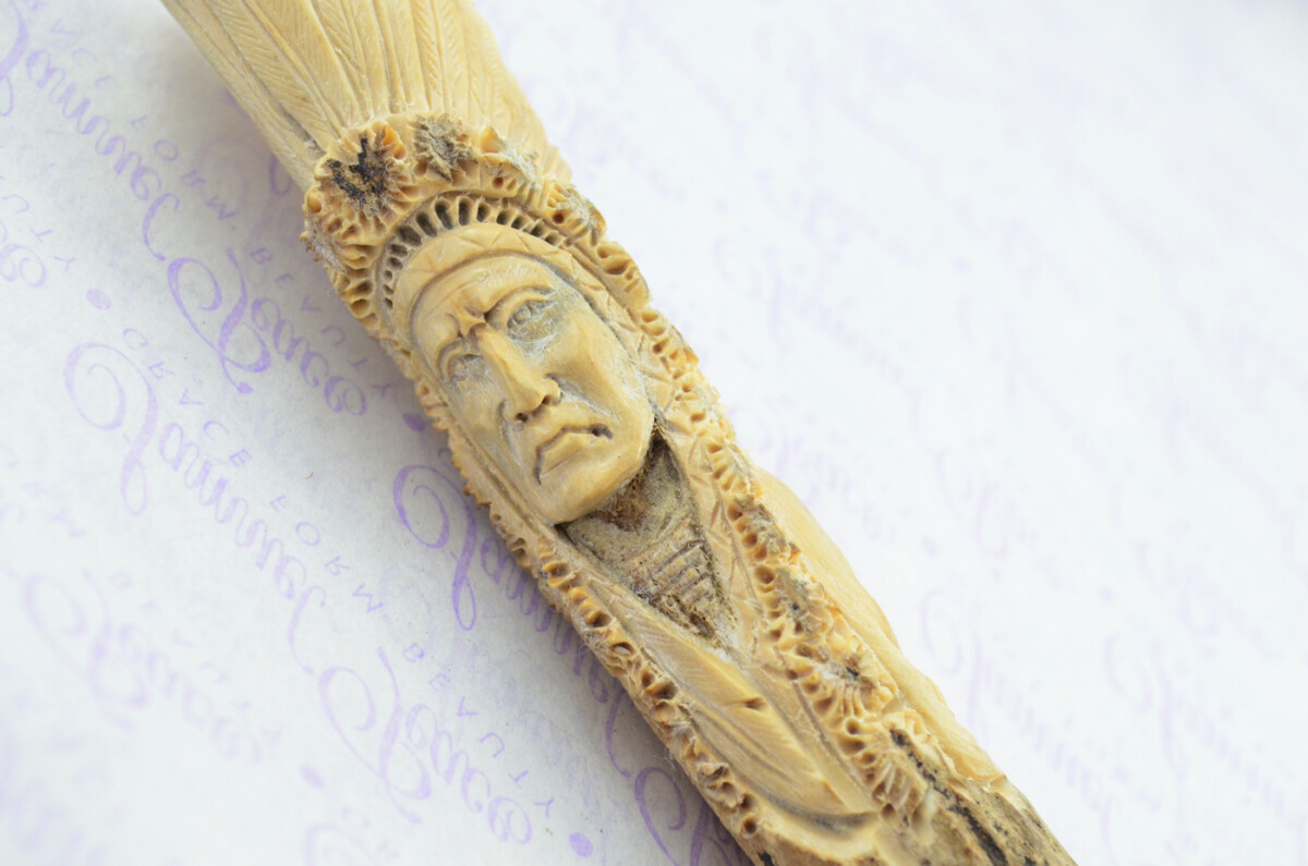 Amazing Bespoke Hand Carved American Indian Stag Horn Antler Handle Sgian Dubh Hand Forged Carbon 01 Tool Steel Blade Sheffield England - Image 4