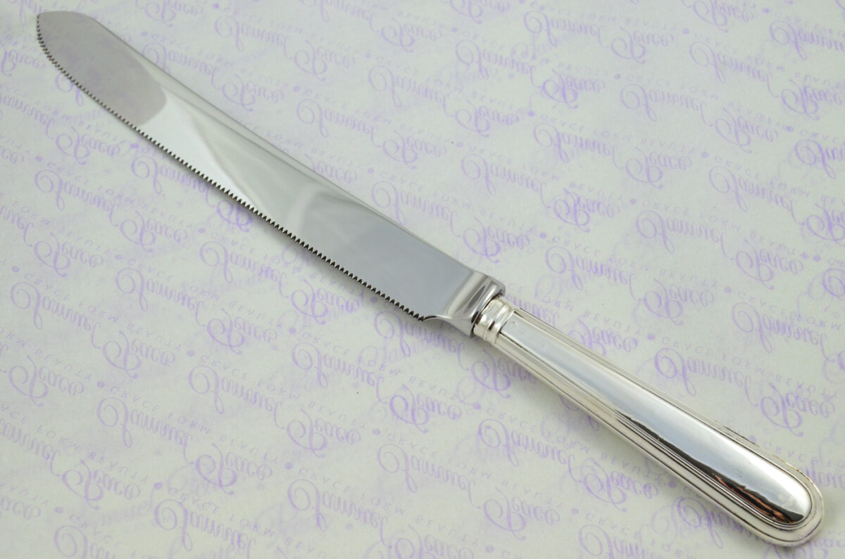 Old English Thread Pattern Sterling Silver Handled Wedding Cake Knife Gift Boxed 1817 - Image 2