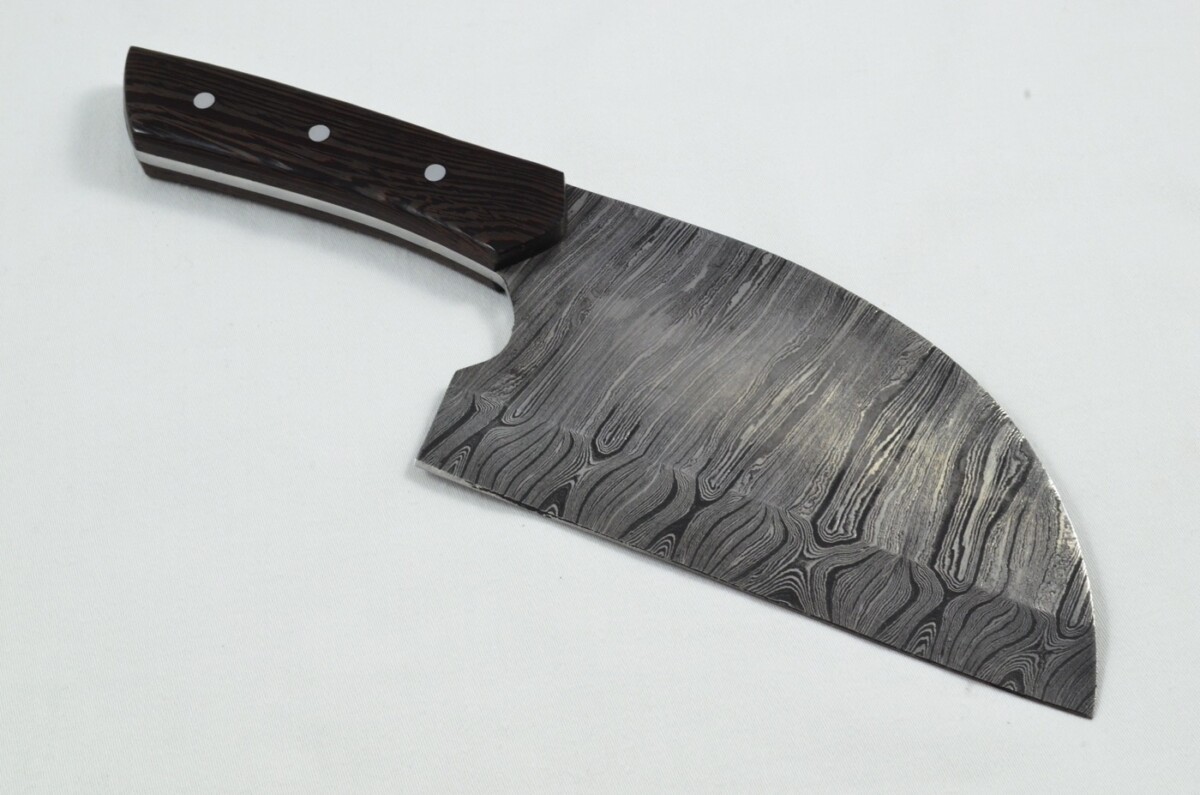 2025 Collection -Amazing Damascus Blade Rosewood Handled Cleaver Bone Cutting Knife With Leather Sheath Limited Edition 1 of 20 - Image 5