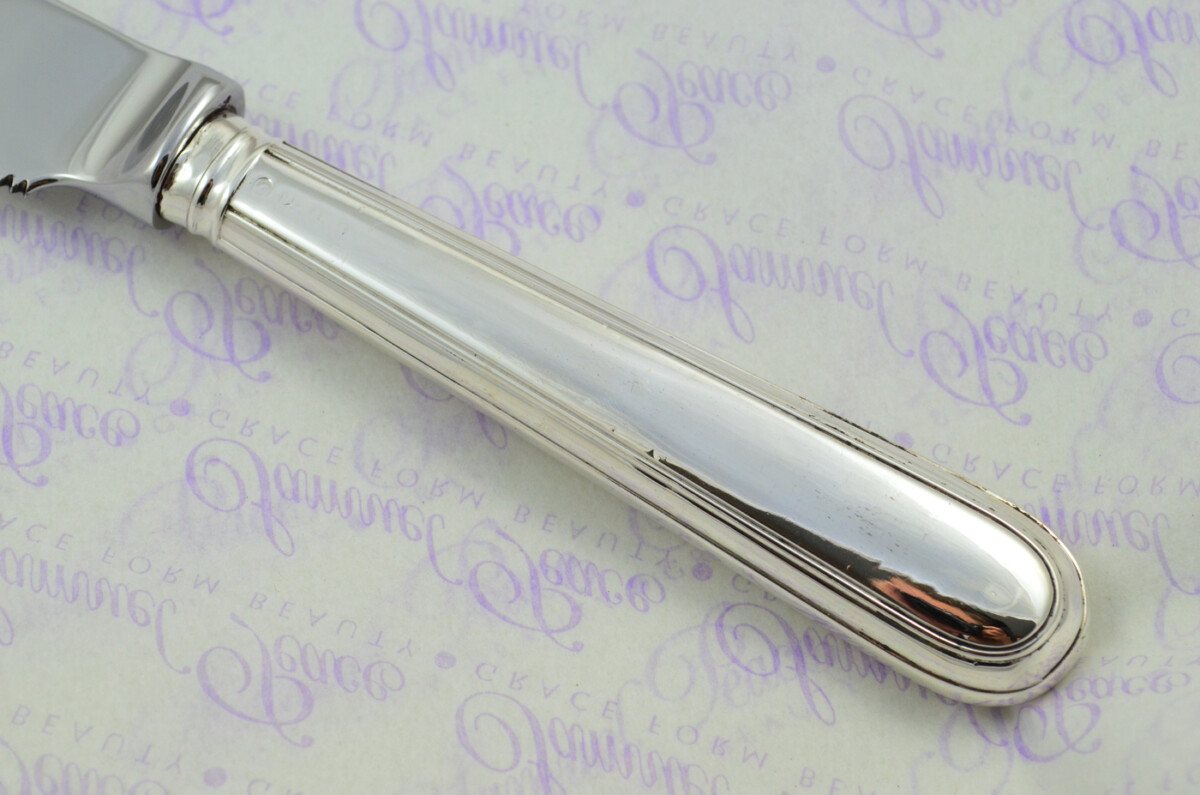 Old English Thread Pattern Sterling Silver Handled Wedding Cake Knife Gift Boxed 1817 - Image 3