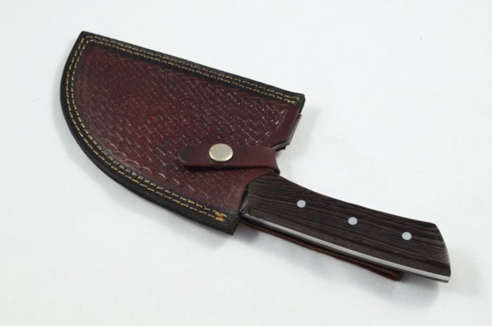 2025 Collection -Amazing Damascus Blade Rosewood Handled Cleaver Bone Cutting Knife With Leather Sheath Limited Edition 1 of 20 - Image 6